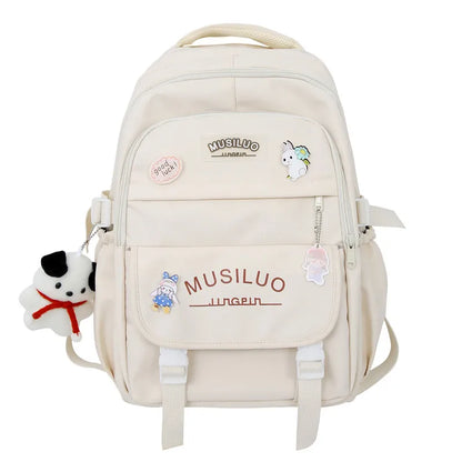 Lady Nylon Waterproof College Backpack Women Cute Badge School Bag New Female Travel Bag Girl Book Nylon Laptop Backpack Fashion
