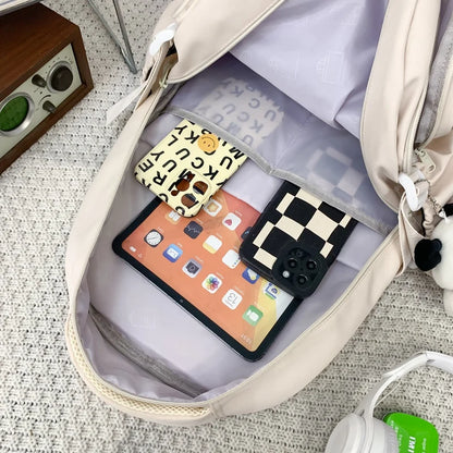 Lady Nylon Waterproof College Backpack Women Cute Badge School Bag New Female Travel Bag Girl Book Nylon Laptop Backpack Fashion