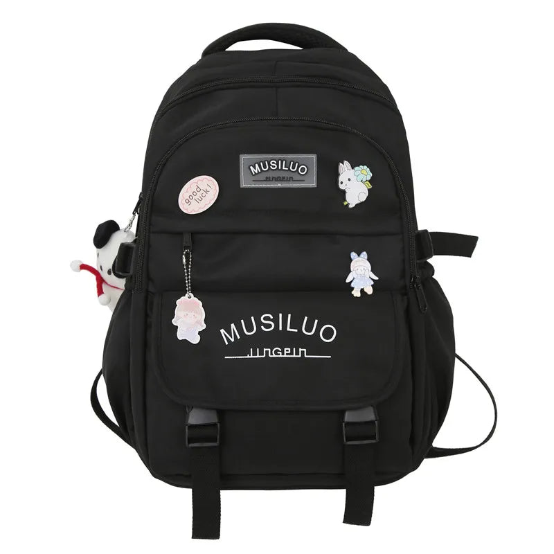Lady Nylon Waterproof College Backpack Women Cute Badge School Bag New Female Travel Bag Girl Book Nylon Laptop Backpack Fashion