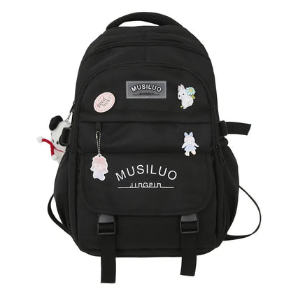 Lady Nylon Waterproof College Backpack Women Cute Badge School Bag New Female Travel Bag Girl Book Nylon Laptop Backpack Fashion
