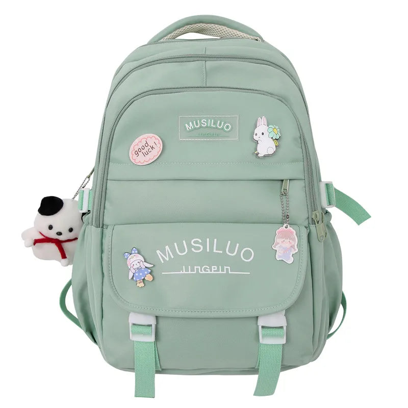 Lady Nylon Waterproof College Backpack Women Cute Badge School Bag New Female Travel Bag Girl Book Nylon Laptop Backpack Fashion
