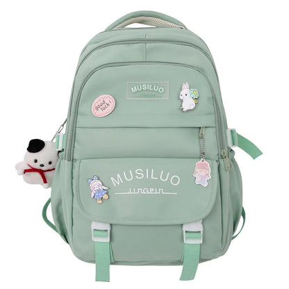 Lady Nylon Waterproof College Backpack Women Cute Badge School Bag New Female Travel Bag Girl Book Nylon Laptop Backpack Fashion