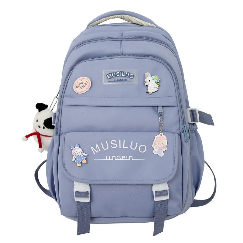 Lady Nylon Waterproof College Backpack Women Cute Badge School Bag New Female Travel Bag Girl Book Nylon Laptop Backpack Fashion