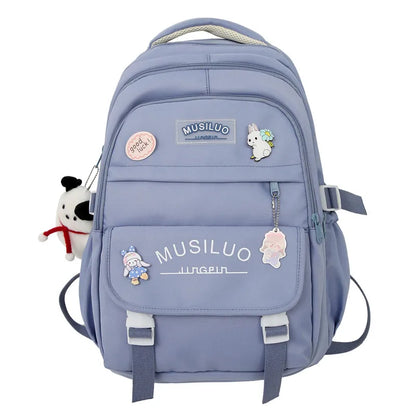 Lady Nylon Waterproof College Backpack Women Cute Badge School Bag New Female Travel Bag Girl Book Nylon Laptop Backpack Fashion
