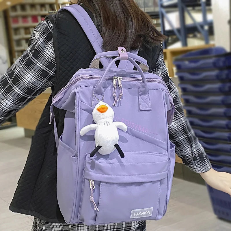 Lady Purple Waterproof Kawaii Backpack