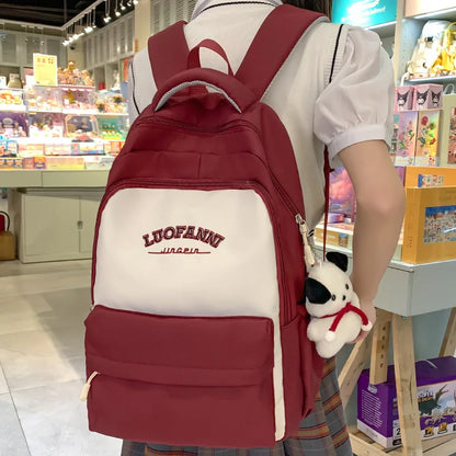 Lady Red High Capacity Nylon Cool Girl Waterproof Travel BookBag Women Laptop School Bag Fashion College Backpack Female Leisure