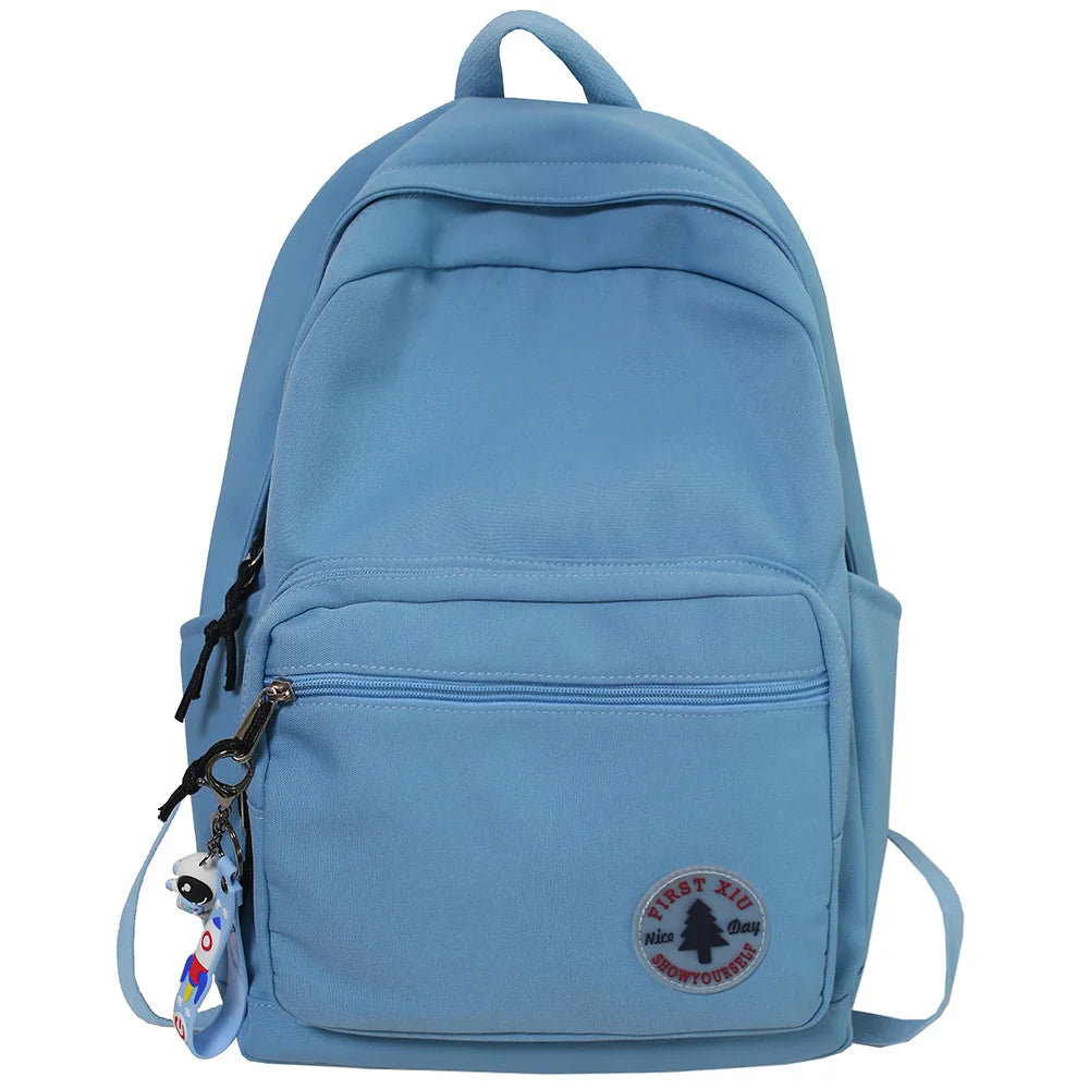 Lady Student Travel Bag Fashion Solid Color Female Laptop Teenage Backpack Cool Girl Cute College Bag Women Kawaii Book Backpack