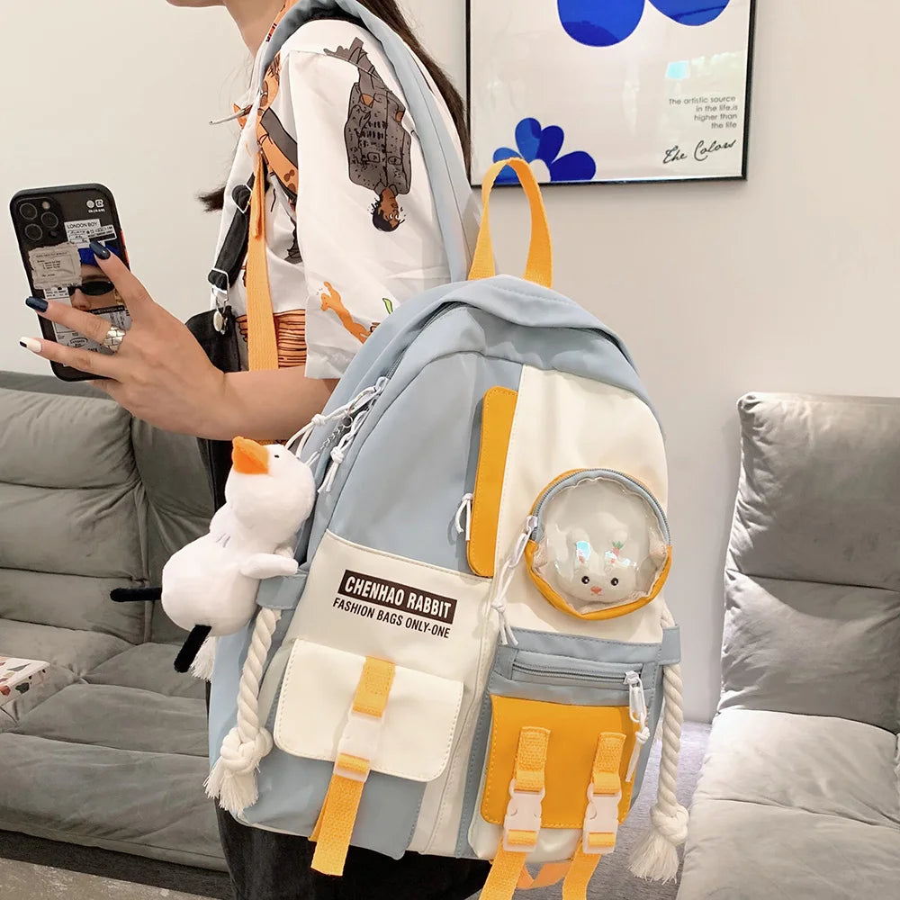 Lady Transparent Travel Bag Cool Fashion Female Laptop Cute Clear Backpack Women Kawaii Colloge Bag Girl School Teenage Backpack