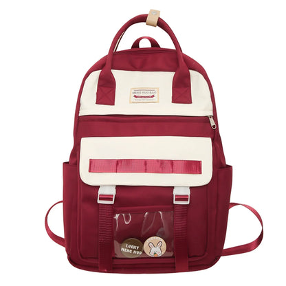 Lady Travel Nylon Transparent Book Backpack Girl Waterproof Women Kawaii New School Bags Fashion Female Cute Laptop College Cool