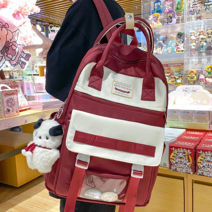Lady Travel Nylon Transparent Book Backpack Girl Waterproof Women Kawaii New School Bags Fashion Female Cute Laptop College Cool