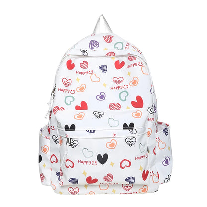 Lady Trendy Cute Cartoon Printing College Backpack New Girl Travel Nylon Book Bag Female Laptop Fashion Women Kawaii School Bags