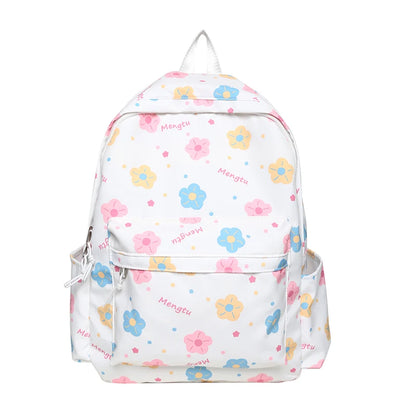 Lady Trendy Cute Cartoon Printing College Backpack New Girl Travel Nylon Book Bag Female Laptop Fashion Women Kawaii School Bags