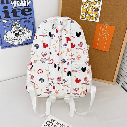 Lady Trendy Cute Cartoon Printing College Backpack New Girl Travel Nylon Book Bag Female Laptop Fashion Women Kawaii School Bags