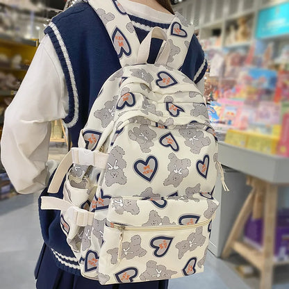 Lady Waterproof Cartoon Printing Nylon Book Bag Cute Female Laptop College Backpack Girl Travel Leisure School Bag Fashion Women