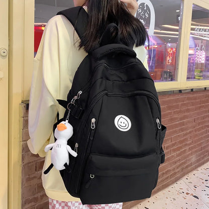 Lady Waterproof Kawaii College Backpack Girl Travel Trendy Nylon Book Bag Women School Fashion Laptop Female Leisure Student Bag