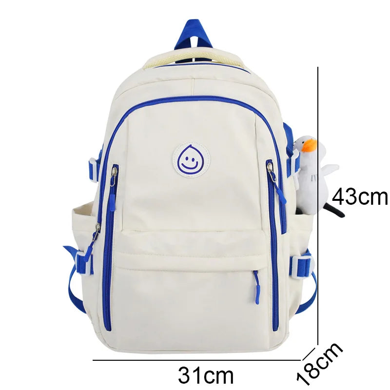 Lady Waterproof Kawaii College Backpack Girl Travel Trendy Nylon Book Bag Women School Fashion Laptop Female Leisure Student Bag