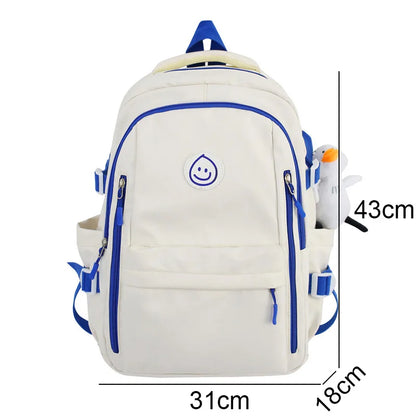Lady Waterproof Kawaii College Backpack Girl Travel Trendy Nylon Book Bag Women School Fashion Laptop Female Leisure Student Bag