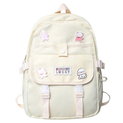 Lady Waterproof Leisure Book Bag Badge Women Trendy Backpack Female Cute Travel School Bags Girl Laptop College Backpack Fashion