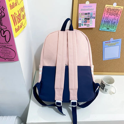 Lady White Nylon Laptop Teen College Backpack Women Cute School Bag Fashion Girl Travel Book Backpack Trendy Female Student Bags