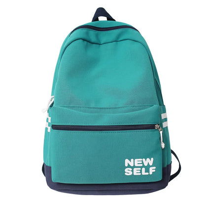Lady White Nylon Laptop Teen College Backpack Women Cute School Bag Fashion Girl Travel Book Backpack Trendy Female Student Bags