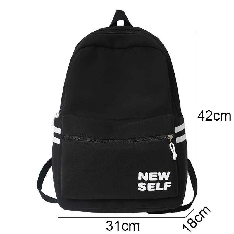 Lady White Nylon Laptop Teen College Backpack Women Cute School Bag Fashion Girl Travel Book Backpack Trendy Female Student Bags