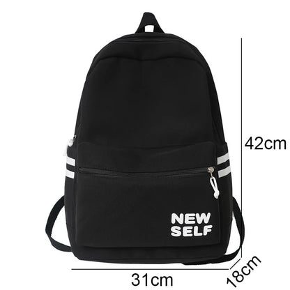 Lady White Nylon Laptop Teen College Backpack Women Cute School Bag Fashion Girl Travel Book Backpack Trendy Female Student Bags