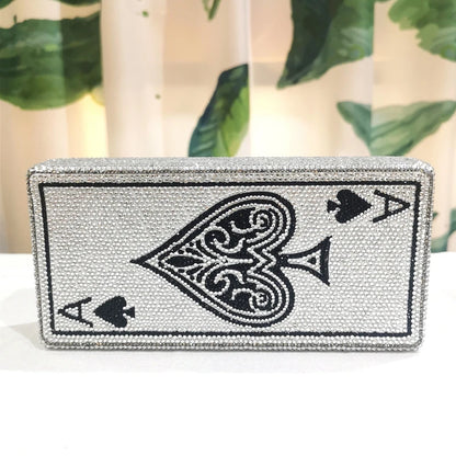 Lady White Rhinestone Clutch Purse Luxury Ladies Party Purses Fashion Women Square Shape Gemstone Handbags Female Prom Gift Bags
