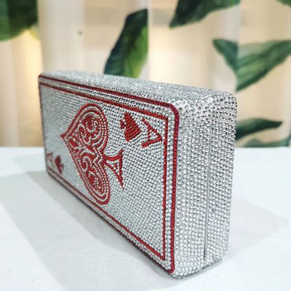 Lady White Rhinestone Clutch Purse Luxury Ladies Party Purses Fashion Women Square Shape Gemstone Handbags Female Prom Gift Bags