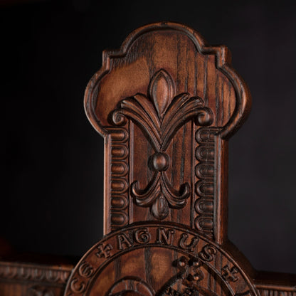 Lamb of God wood carving cross wall decoration rustic wooden wall cross Christ cross decoration religious wall hanging Passover