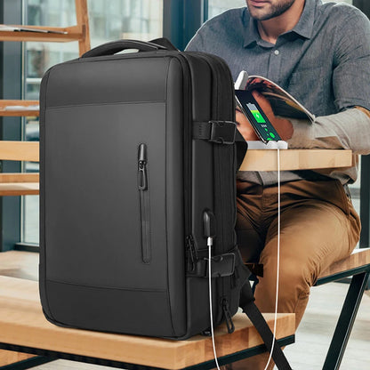 Laptop Backpack For Men Nylon High Quality USB Port Backpack 17.3''Expanded Large Capacity Backpack  Waterproof Travel Backpack
