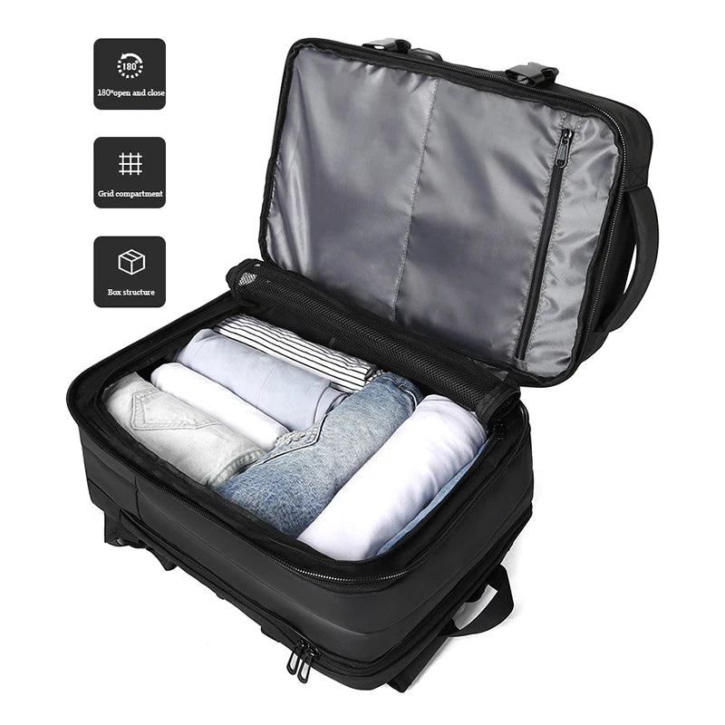 Laptop Backpack For Men Nylon High Quality USB Port Backpack 17.3''Expanded Large Capacity Backpack  Waterproof Travel Backpack