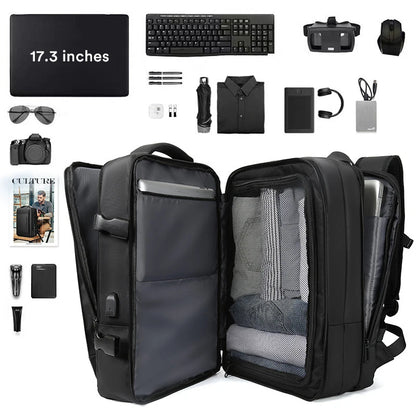 Laptop Backpack For Men Nylon High Quality USB Port Backpack 17.3''Expanded Large Capacity Backpack  Waterproof Travel Backpack