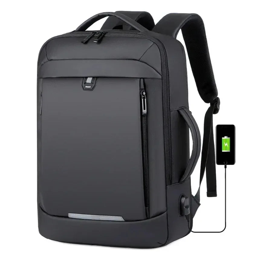 Laptop Backpack Men Expandable Waterproof Bags Notebook 16 17 Inch Charging Men\'s  Business Black Multifunction Work Backpacks