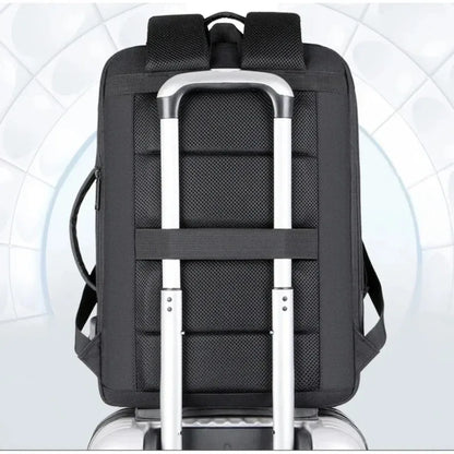 Laptop Backpack Men Expandable Waterproof Bags Notebook 16 17 Inch Charging Men\'s  Business Black Multifunction Work Backpacks