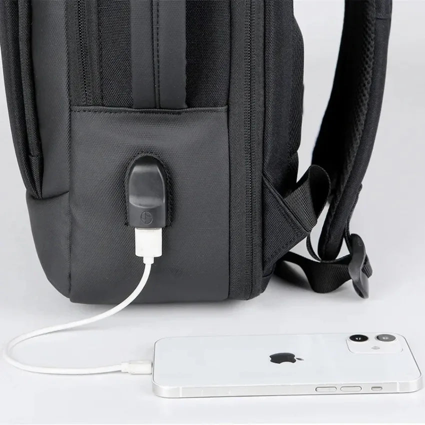 Laptop Backpack Men Expandable Waterproof Bags Notebook 16 17 Inch Charging Men\'s  Business Black Multifunction Work Backpacks