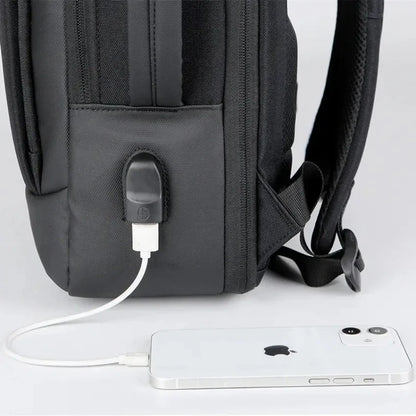 Laptop Backpack Men Expandable Waterproof Bags Notebook 16 17 Inch Charging Men\'s  Business Black Multifunction Work Backpacks