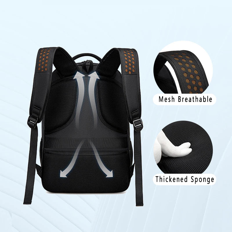 Laptop Backpack for Men Trendy Capacity Casual USB Port Schoolbag Business Backpacks Oxford Wear-resistant Waterproof Travel Bag