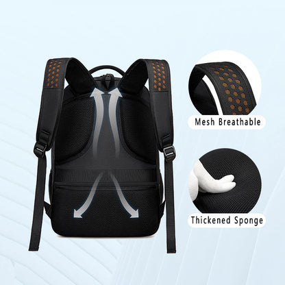 Laptop Backpack for Men Trendy Capacity Casual USB Port Schoolbag Business Backpacks Oxford Wear-resistant Waterproof Travel Bag