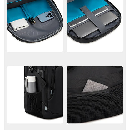 Laptop Backpack for Men Trendy Capacity Casual USB Port Schoolbag Business Backpacks Oxford Wear-resistant Waterproof Travel Bag