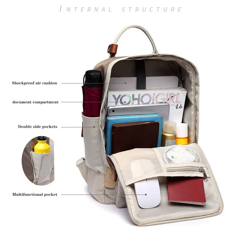 Laptop Backpack for Women 14 15 Inch Laptop Bag with USB Port, Fashion Waterproof School Bag College Backpack