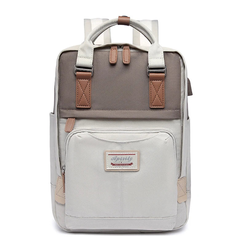 Laptop Backpack for Women 14 15 Inch Laptop Bag with USB Port, Fashion Waterproof School Bag College Backpack