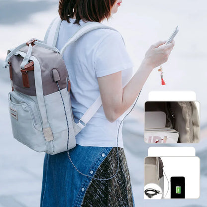 Laptop Backpack for Women 14 15 Inch Laptop Bag with USB Port, Fashion Waterproof School Bag College Backpack