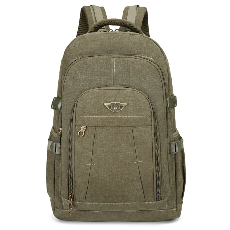 Laptop Canvas Backpack Men's Travel School Shoulder Bags Multifunction Rucksack Water Resistant Computer Backpacks For Teenager