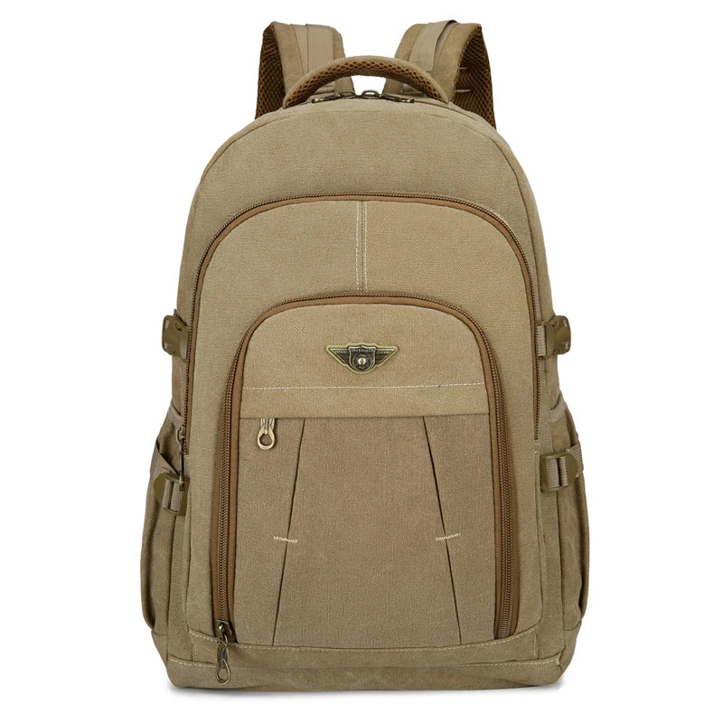 Laptop Canvas Backpack Men's Travel School Shoulder Bags Multifunction Rucksack Water Resistant Computer Backpacks For Teenager