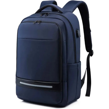 Laptop Casual Backpack for Men 17 Inch,Slim Waterproof Travel Rucksack with USB Charging Port,Anti-Theft Large Work Computer Bag