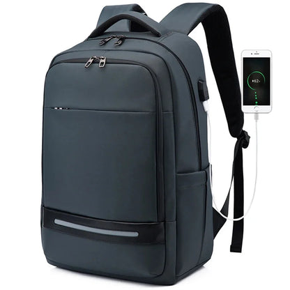 Laptop Casual Backpack for Men 17 Inch,Slim Waterproof Travel Rucksack with USB Charging Port,Anti-Theft Large Work Computer Bag