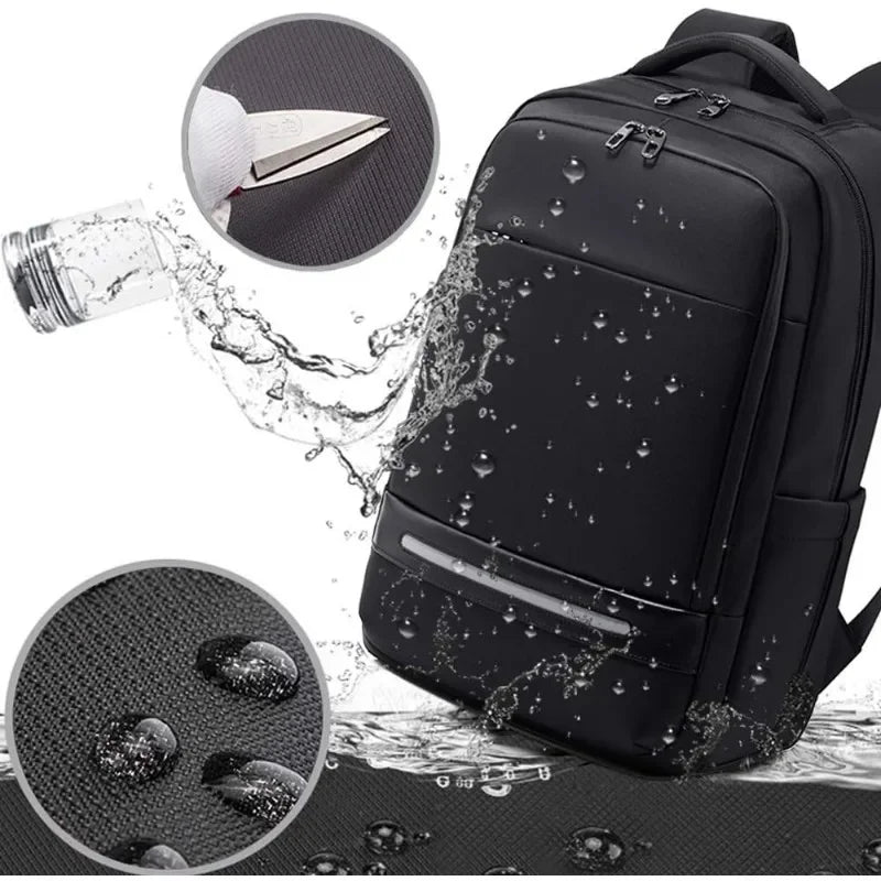 Laptop Casual Backpack for Men 17 Inch,Slim Waterproof Travel Rucksack with USB Charging Port,Anti-Theft Large Work Computer Bag