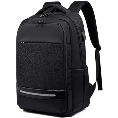 Laptop Casual Backpack for Men 17 Inch,Slim Waterproof Travel Rucksack with USB Charging Port,Anti-Theft Large Work Computer Bag