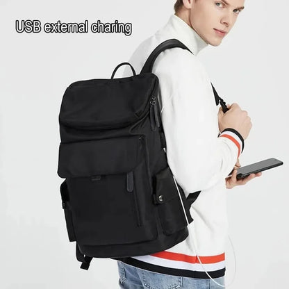 Laptop Casual Backpack for Men 17 Inch,Slim Waterproof Travel Rucksack with USB Charging Port,Anti-Theft Large Work Computer Bag