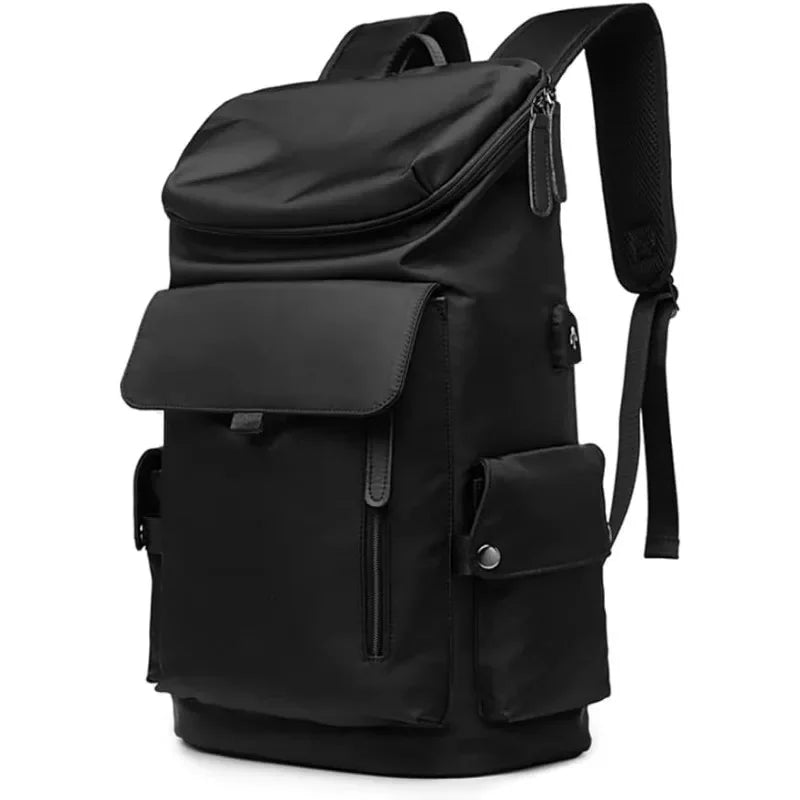 Laptop Casual Backpack for Men 17 Inch,Slim Waterproof Travel Rucksack with USB Charging Port,Anti-Theft Large Work Computer Bag
